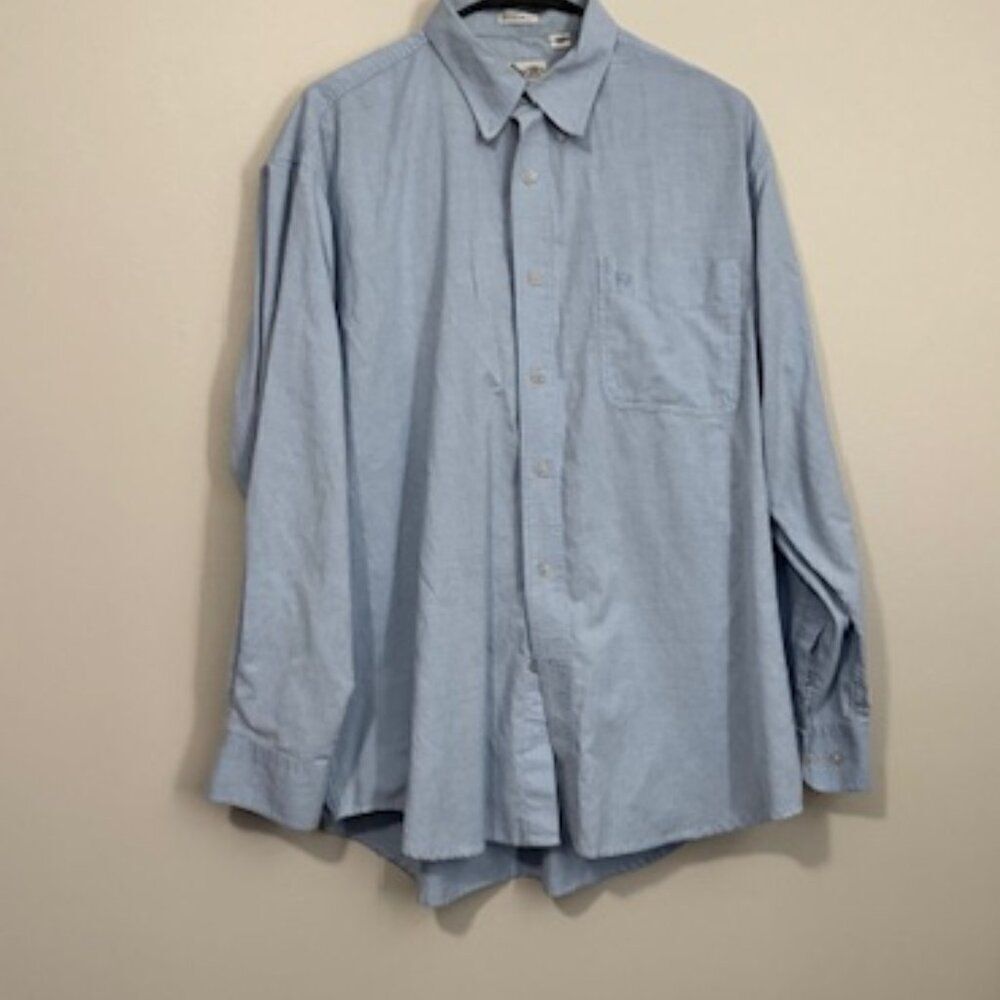 USED Men's Gentlemen's Club Long Sleeve Button Down Shirt Color Blue Size Large